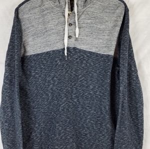 Lucky Brand gray&blue heather Sweatshirt hooded Lg